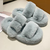 Winter Fashion Soft Warm Comfort Flat Fur Slipper Brand Designer Slip On Loafers Mules Flip Flops Casual Ytmtloy Indoor