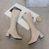 woloong Boots Flat Platform Boots-women Women's Rubber Shoes Rain Sexy Thigh High Heels High Sexy Luxury Designer Round Toe Booties