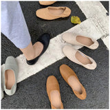 woloong Fashion Women Flat Shoes Autumn Outdoor Slip On Loafer Shoes High Quality Soft Leather Boat Shoes For Office Ladies