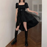 Harajuku Y2k Cyber Alt Dress E Girl Ruffle Hepburn Kawaii Ropa Fairycore Irregular Black Gothic Dresses Emo Mini Lolita Vestidos