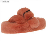 Winter Fashion Soft Warm Comfort Flat Fur Slipper Brand Designer Slip On Loafers Mules Flip Flops Casual Ytmtloy Indoor