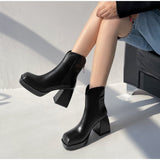 woloong Fashion Female Super High Heels Long Boots PU Leather Zipper Shoes New Autumn Women Pumps Ladies Knee High Motorcycle Boots