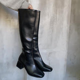woloong Boots Flat Platform Boots-women Women's Rubber Shoes Rain Sexy Thigh High Heels High Sexy Luxury Designer Round Toe Booties