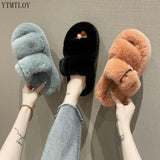 Winter Fashion Soft Warm Comfort Flat Fur Slipper Brand Designer Slip On Loafers Mules Flip Flops Casual Ytmtloy Indoor