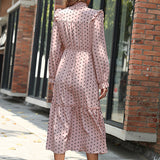 Woloong New Fashion Long Sleeve Polka Dot Dress