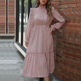 Woloong New Fashion Long Sleeve Polka Dot Dress