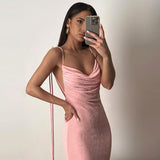 Woloong Winter Fashion Solid Colors with Straps Sexy Backless Bodycon Dress