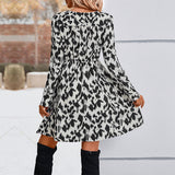 Woloong New Arrival Chic Leopard Print European and American Style Maxi Dress