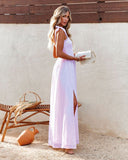 Woloong Spaghetti Strap Chiffon Maxi Vacation Dress