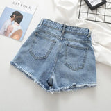 Woloong S-5XL Women Denim Shorts Summer Solid Color Casual Short Pants Hotgirls Beach Style Jean Pants Female