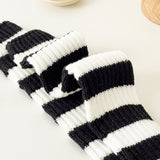 Y2k Goth Lolita Leg Striped Warmers Japanese Women Gothic Long Socks  Gaiters Knee Winter Knitted Cuffs Ankle Warmer