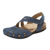 Summer Women Orthopedic Open Toe Sandals Vintage Anti-slip Breathable Leather Casual Female Platform Retro Shoes Sandals