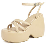 woloong Summer Platform Brand Design Woman Sandals Shoes Wedges High Heeled Comfy Leisure Woman Shoes Sandals