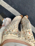 Puppy Print Casual Sweat Y2k Pants Female Autumn Winter Plus Fleece High Waisted Slim Rope Flared Straight Leg Pants