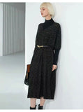 Women Autumn Fall Winter Large Size Loose Knitted Warm Maxi Wool Swater Dress.