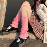 Y2k Goth Lolita Leg Striped Warmers Japanese Women Gothic Long Socks  Gaiters Knee Winter Knitted Cuffs Ankle Warmer