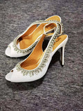 Wedding Crystal Women Pumps Transparent Sexy Ankle Strap Rhinestones Tassel Pendant High Heels Fashion Summer Party Prom Shoes