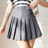 White Women Pleated Skirts Summer High Waist Zipper Girls Dancing JK Mini Skirts Black Fashion Student A Line Faldas