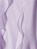 Backless Sleeveless Ruffles Tassels Sling Dress Purple A-line Side Split Irregular Long Dresses Summer Casual Beach