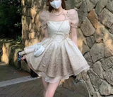 Pure Desire Mesh Dress Female First Love French Sweet Waist Temperament Tie Design Small Small Short Skirt