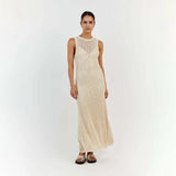 White Crochet Hollow Out Midi Dress For Women Long Sleeve Casual Dress Beach Holiday See-Through Summer Dress Cover-Up