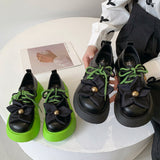 Womens Flowers Round Toe Gothic Punk Platform Wedge Heel Pumps Shoes Creepers Japanese Harajuku Dark