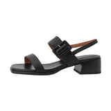 Summer Women Shoes Open Toe Shoes Women Sandals Square Heel Genuine Leather Chunky Heel Med Heel Sandals Heels Cow Leather