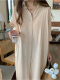 S-2XL Summer Shirt Dress Pink Evening Vintage Dress Party Oversize Long Cotton Beach Women Dresses Loose Robe Vestido Pure