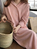 S-2XL Summer Shirt Dress Pink Evening Vintage Dress Party Oversize Long Cotton Beach Women Dresses Loose Robe Vestido Pure