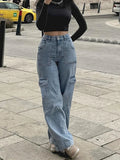 Woloong High Waist Sexy Jeans Women Clothing Vintage Aesthetics Fashion 90s Casual Baggy Denim Y2K Streetwear Wide Leg Straight Trousers