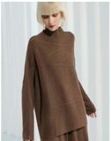 Women Knitted Cashmere Pullover Sweater, Female Oversized Fall Winter Top.
