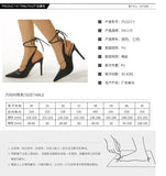 woloong  Genuien Leather Vintage Pointed Toe Women Shoes Pumps Spring Summer Party Dancing Slingback Heel Sandals Sadalias Femininas