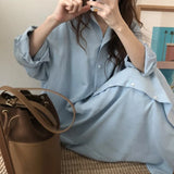 S-2XL Summer Shirt Dress Pink Evening Vintage Dress Party Oversize Long Cotton Beach Women Dresses Loose Robe Vestido Pure