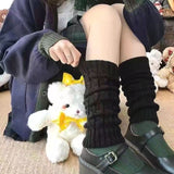 Y2k Goth Lolita Leg Striped Warmers Japanese Women Gothic Long Socks  Gaiters Knee Winter Knitted Cuffs Ankle Warmer