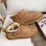 Women Australia Boots Designer Ultra Mini Platform Boot Chestnut Slippers Winter Warm Fur Cow Leather Wool Suede Snow Boots