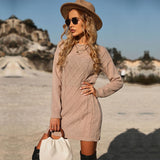 Women Sweater Dress, Women's Knitted Tunic Pullovers For Autumn And Winter.