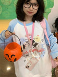 Japanese Preppy Style Student Women Casual Sweatshirt Kawaii Animal Print Hoodies Harajuku Curte Pullover Moletom