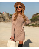 Women Sweater Dress, Women's Knitted Tunic Pullovers For Autumn And Winter.