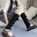 Y2k Goth Lolita Leg Striped Warmers Japanese Women Gothic Long Socks  Gaiters Knee Winter Knitted Cuffs Ankle Warmer