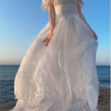 France Mesh Lolita Dress Women Summer Blue White Black Gothic Evening Party Dresses Sweet Korean Princess Fairy Dress