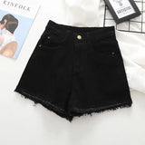 Woloong S-5XL Women Denim Shorts Summer Solid Color Casual Short Pants Hotgirls Beach Style Jean Pants Female