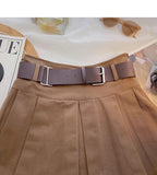 A-line Skirts with Belt Women y2k High Waist Short Skirt Buttons Skirt Female Clothing Female All-match