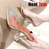 woloong Luxury Women Pumps Transparent High Heels Sexy Pointed Toe Slip-on Wedding Party Brand Fashion Shoes For Lady Size 34-43