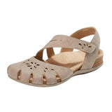Summer Women Orthopedic Open Toe Sandals Vintage Anti-slip Breathable Leather Casual Female Platform Retro Shoes Sandals
