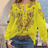 Women Bohemian Clothing Blouse Shirt Vintage Printed Tops Ladies Blouses Blusa Feminina Long Sleeve Shirts For Women Clothes