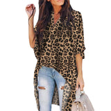 Fashion Casual Women Irregular V-Neck Blouse Half Flare Sleeve Loose Shirt Top