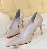 woloong Summer new high-heeled sandals with stiletto and pointed toe high-heeled shoes for women's casual solid color high-heeled shoes