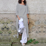 Women Tops and Blouse Summer Half Sleeve Casual Loose Asymmetrical Tunic Shirts Long Blusas Femininas